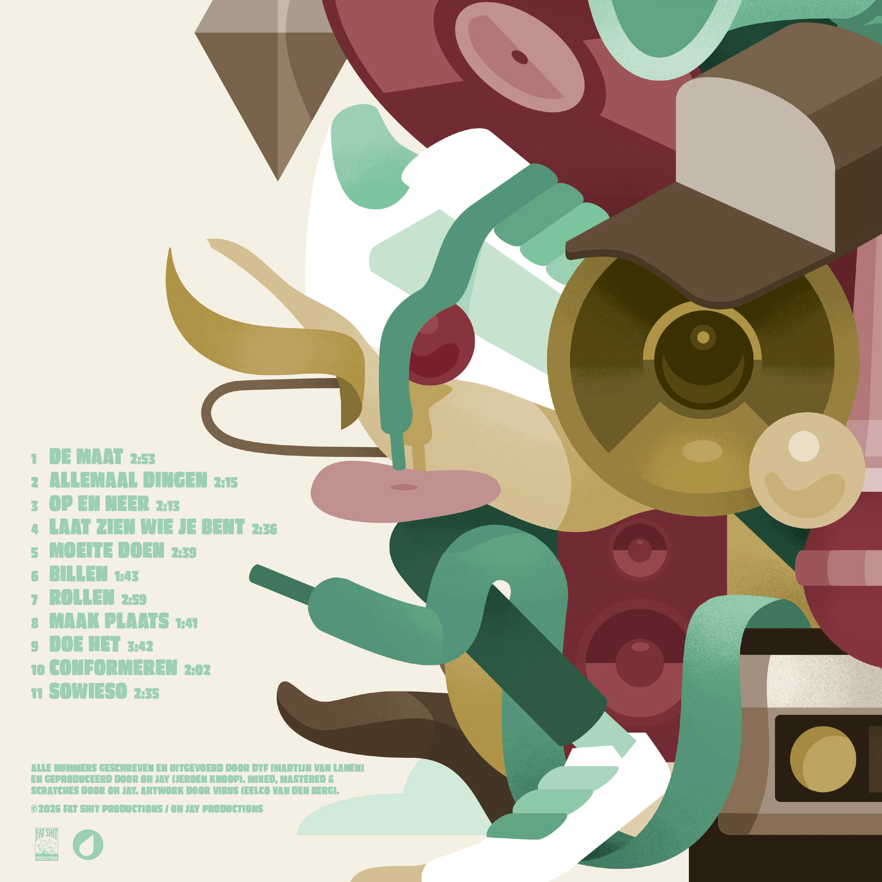 Mockup van de vinyl achterkant